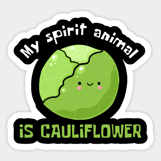Cauliflower Chronicles: Unveiling My Spirit Vegetable Sticker by DesignArchitect